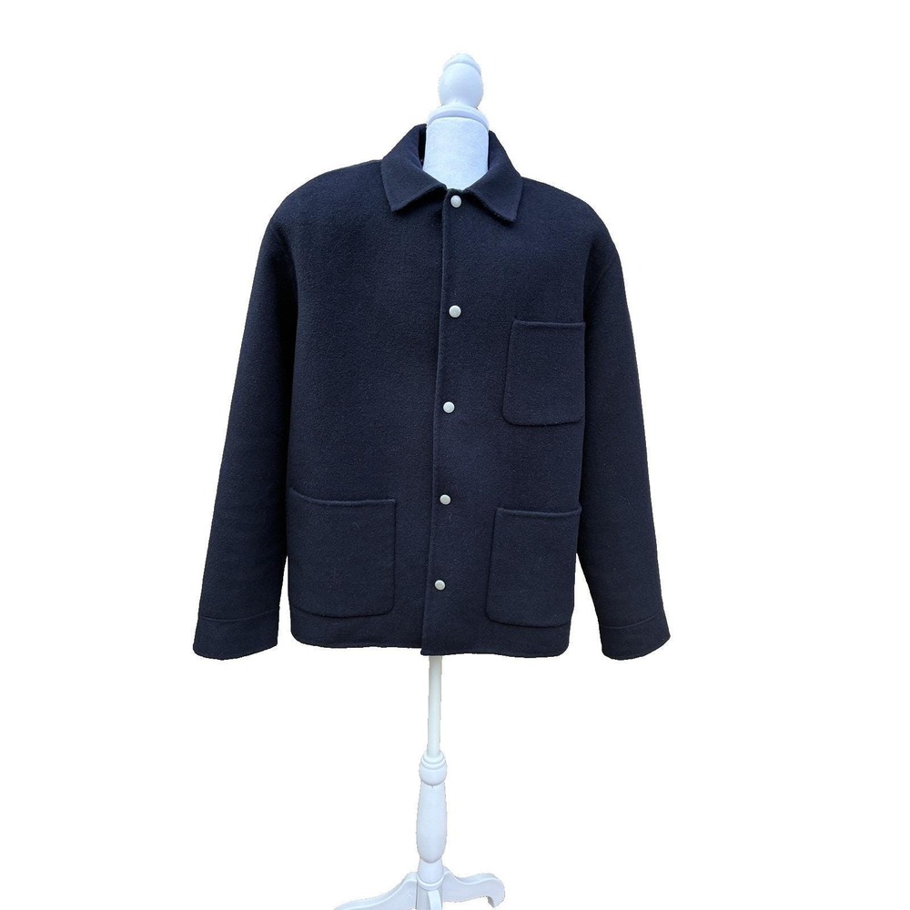 The Kooples Paris Mens Navy Wool Blend Plaid Lined Jacket Coat HBLO24026K Size M